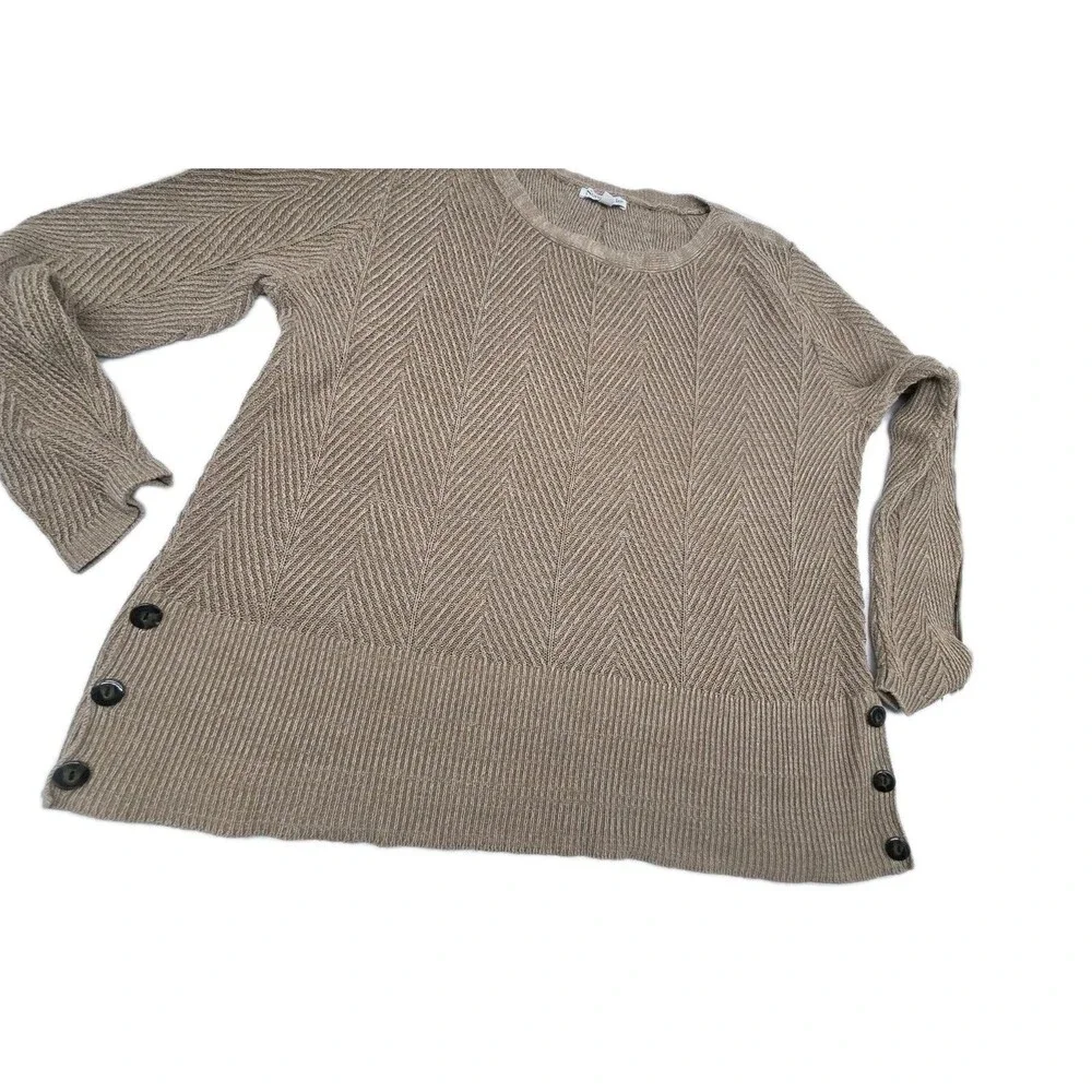 North Style Womens Shaker Knit Sweater Size XL Tan Beige